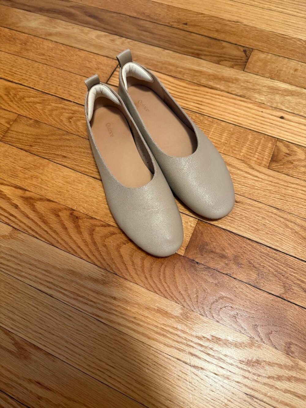Quince Women's Italian Leather Glove Ballet Flat 8.5 Almond